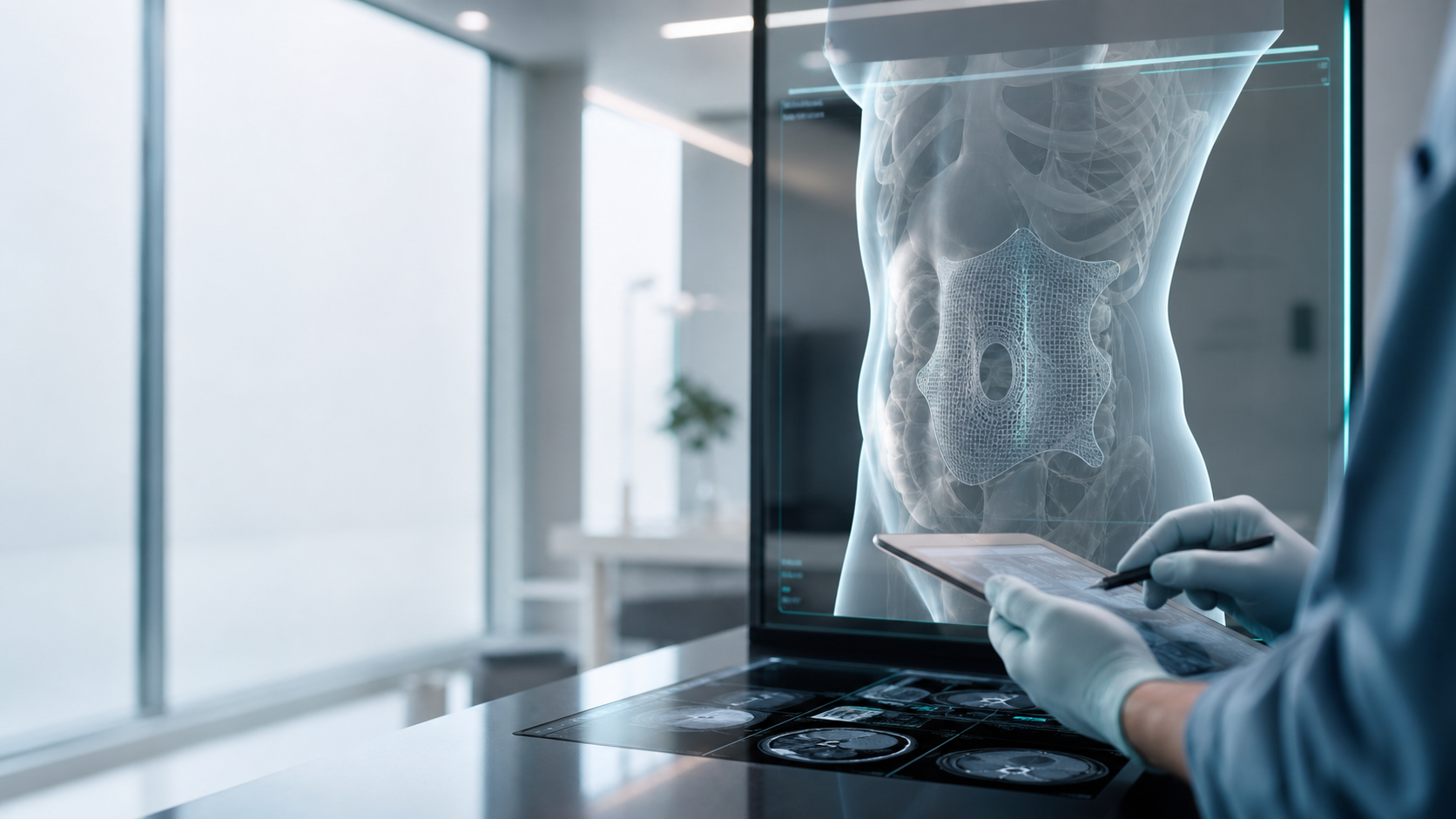 Clinical abdominal wall reconstruction planning display